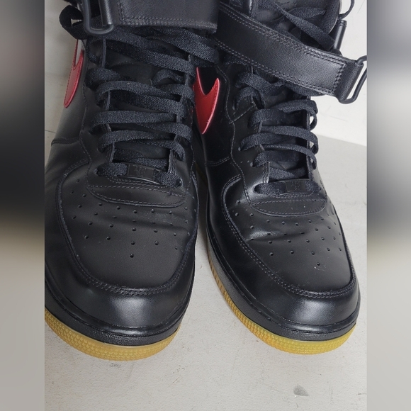 Nike Air Force 1 Mid Black Varsity Red SZ 14 - Picture 7 of 9